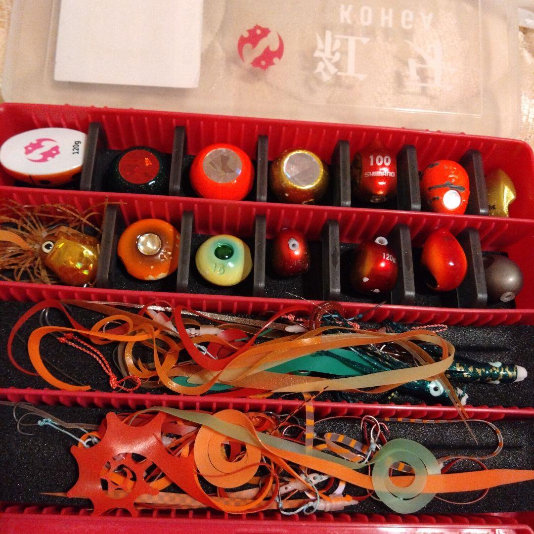 【鯛ラバセット】ヘッド,ラバー,ネクタイ,フック,ケース