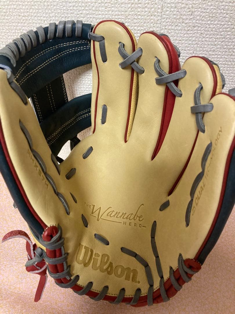 Wilson 軟式グローブ M型 レッド/イエロー/ブルー　87型　未使用