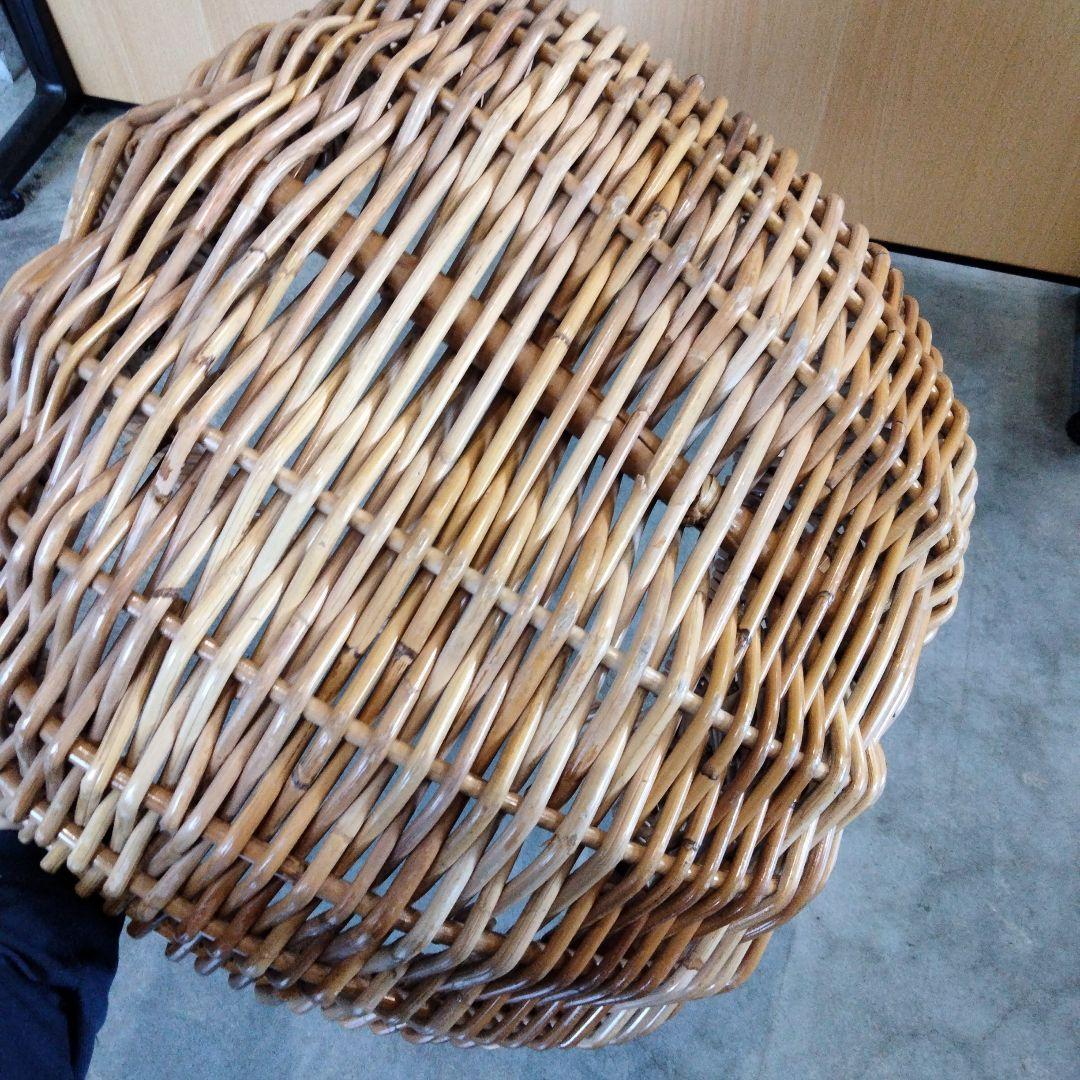 アンティーク　ナチュラル　大きなバスケット　籘かご