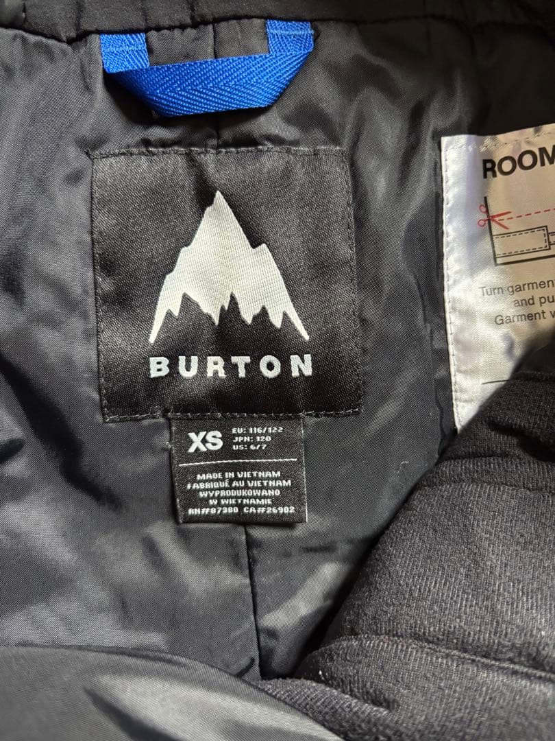 BURTON スキー、スノーボードウェア XSサイズ 手袋付き