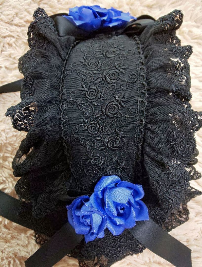 ハ*ー様 モワティエMoi-meme-Moitie青薔薇付きヘッドドレスワイヤー