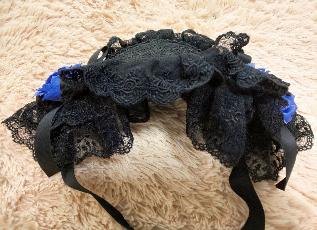 ハ*ー様 モワティエMoi-meme-Moitie青薔薇付きヘッドドレスワイヤー