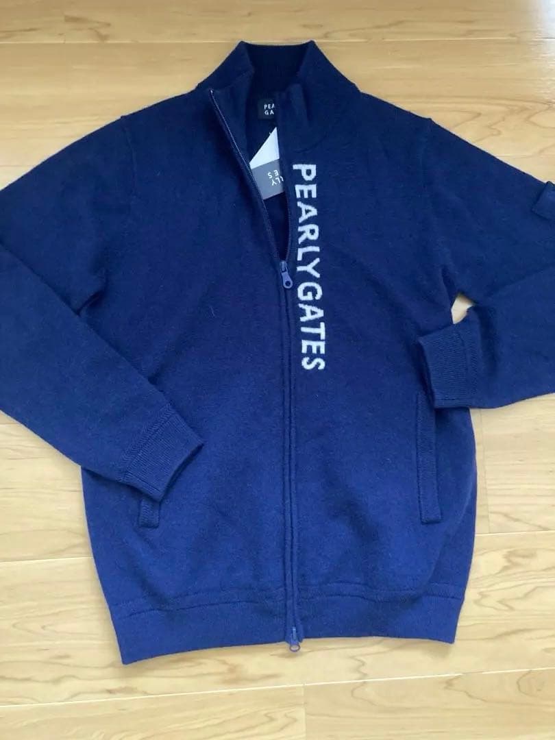 カシミヤ フルジップアップ ニットブルゾン 4 M ネイビー パーリーゲイツ