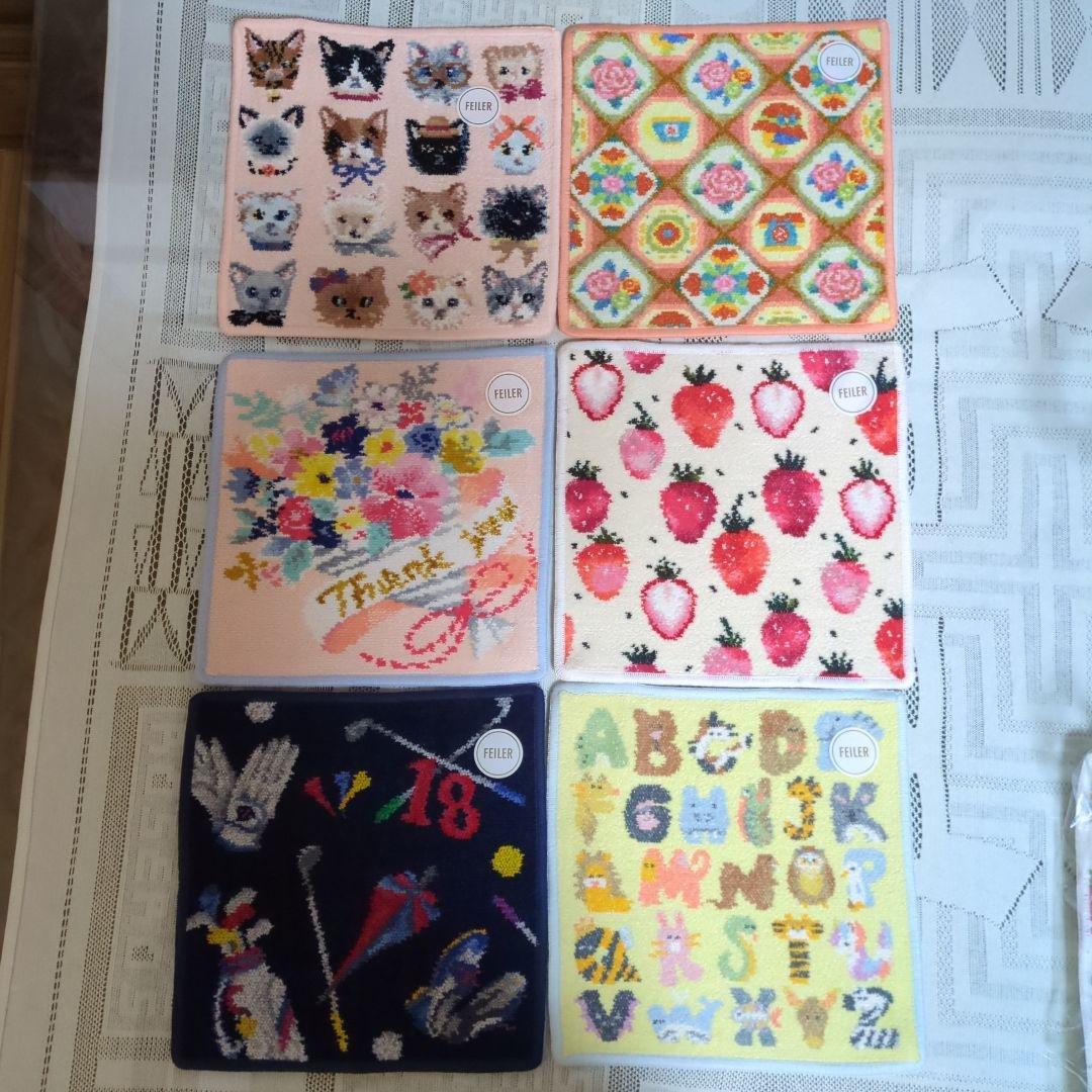 ハンカチセット 猫 花 ストロベリー