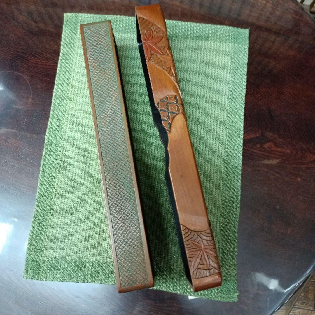 日光彫り短冊箱　束ね熨斗(小花)　値下げ