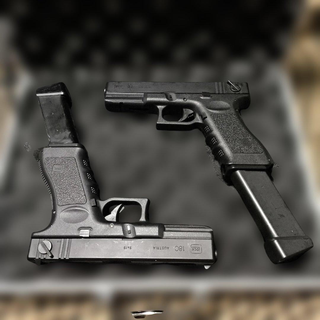 東京マルイ製　グロック18C　電動ハンドガン　二丁セット　ロングマガジン