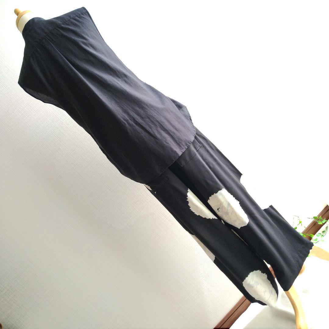 ヨウジヤマモト ドット柄 サルエルパンツ 黒白水玉模様 2