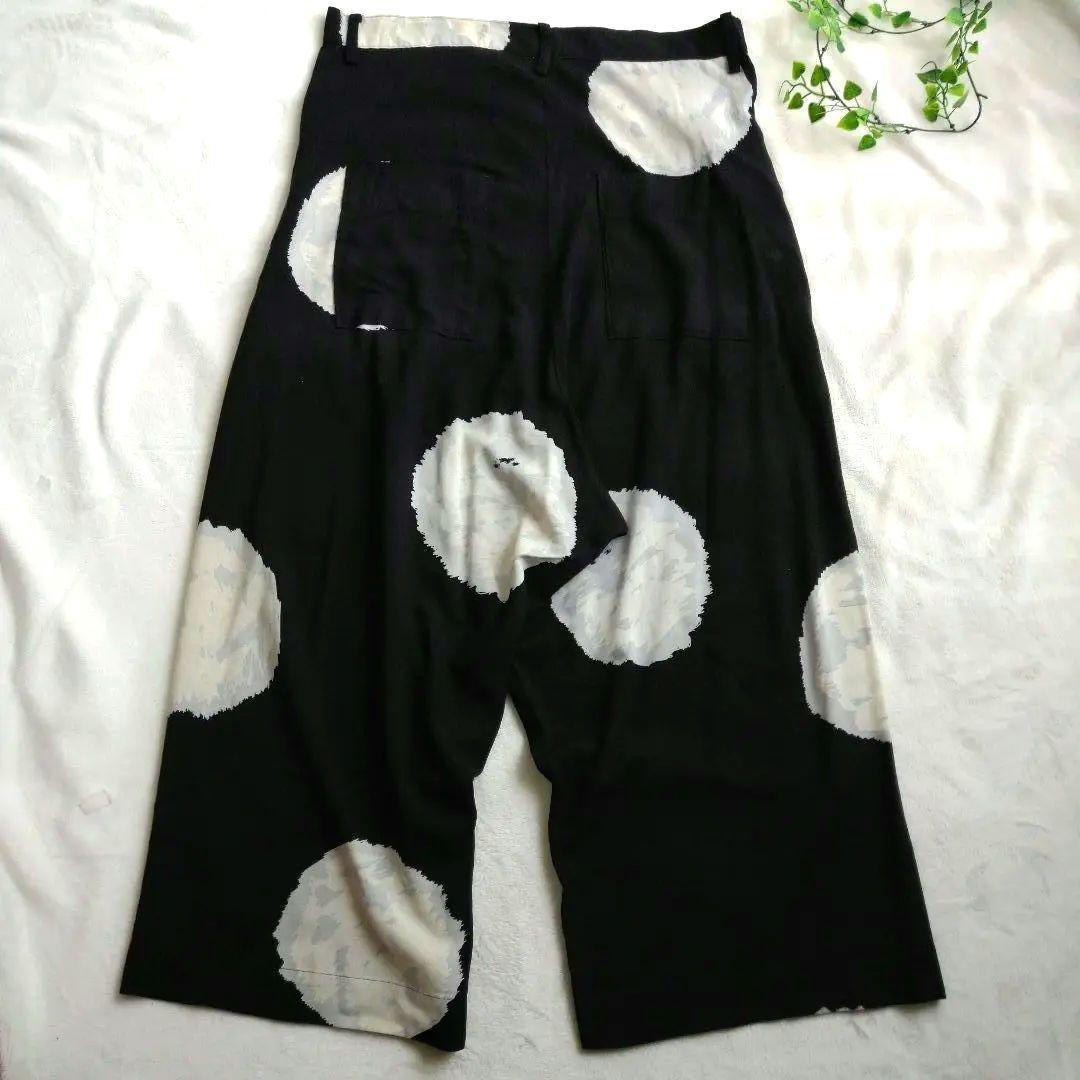 ヨウジヤマモト ドット柄 サルエルパンツ 黒白水玉模様 2