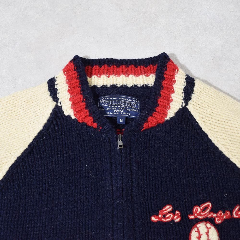 90s 00s WILLPIPS フルデコ スター カウチンニット ブルゾン