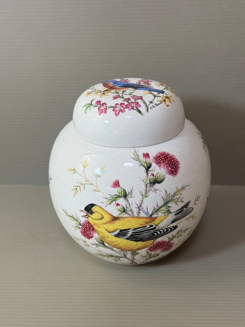 2789 ロイヤルコールドン  Cauldon 花鳥　茶壺