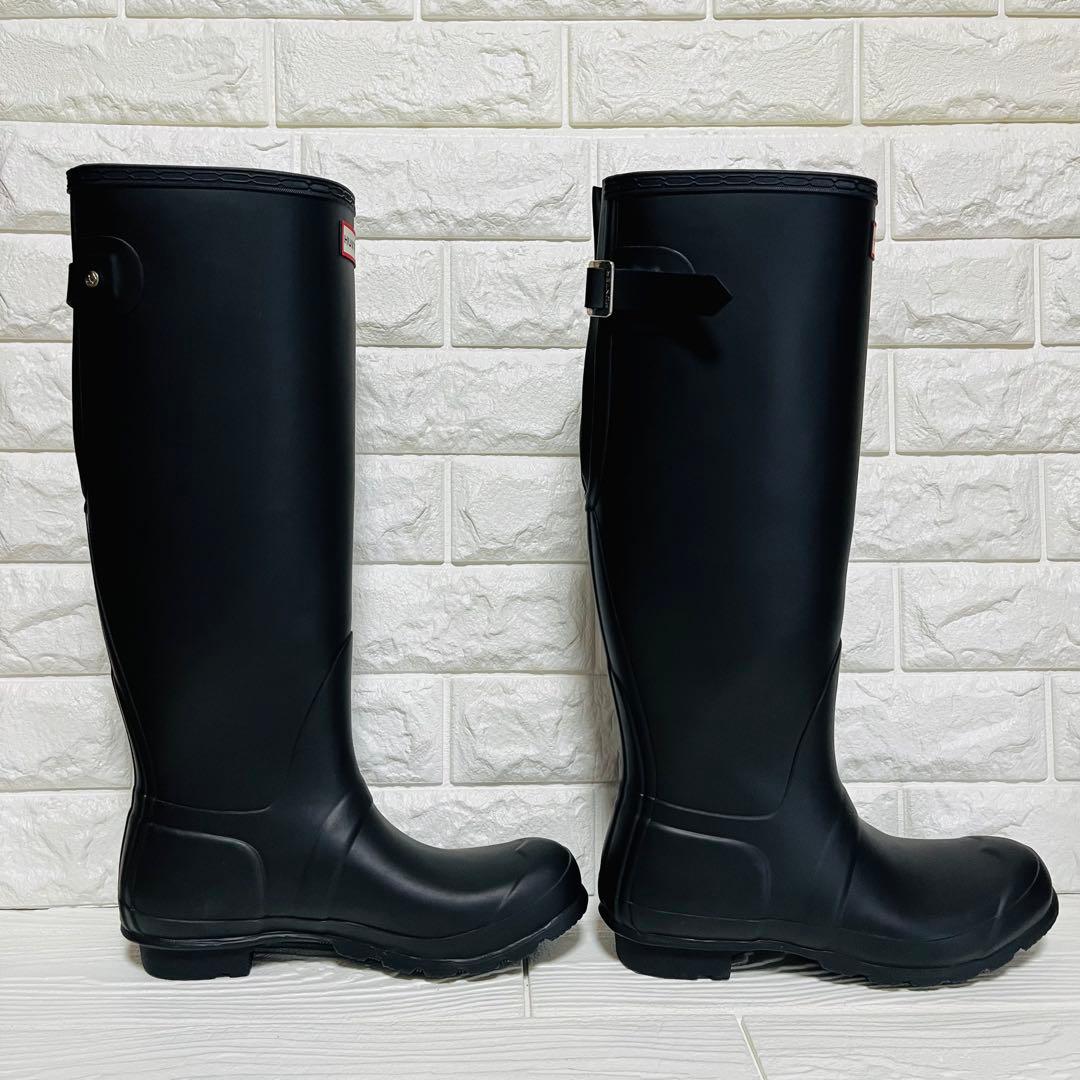 【極美品】HUNTER レインロングブーツ ブラック UK6 25cm 長靴