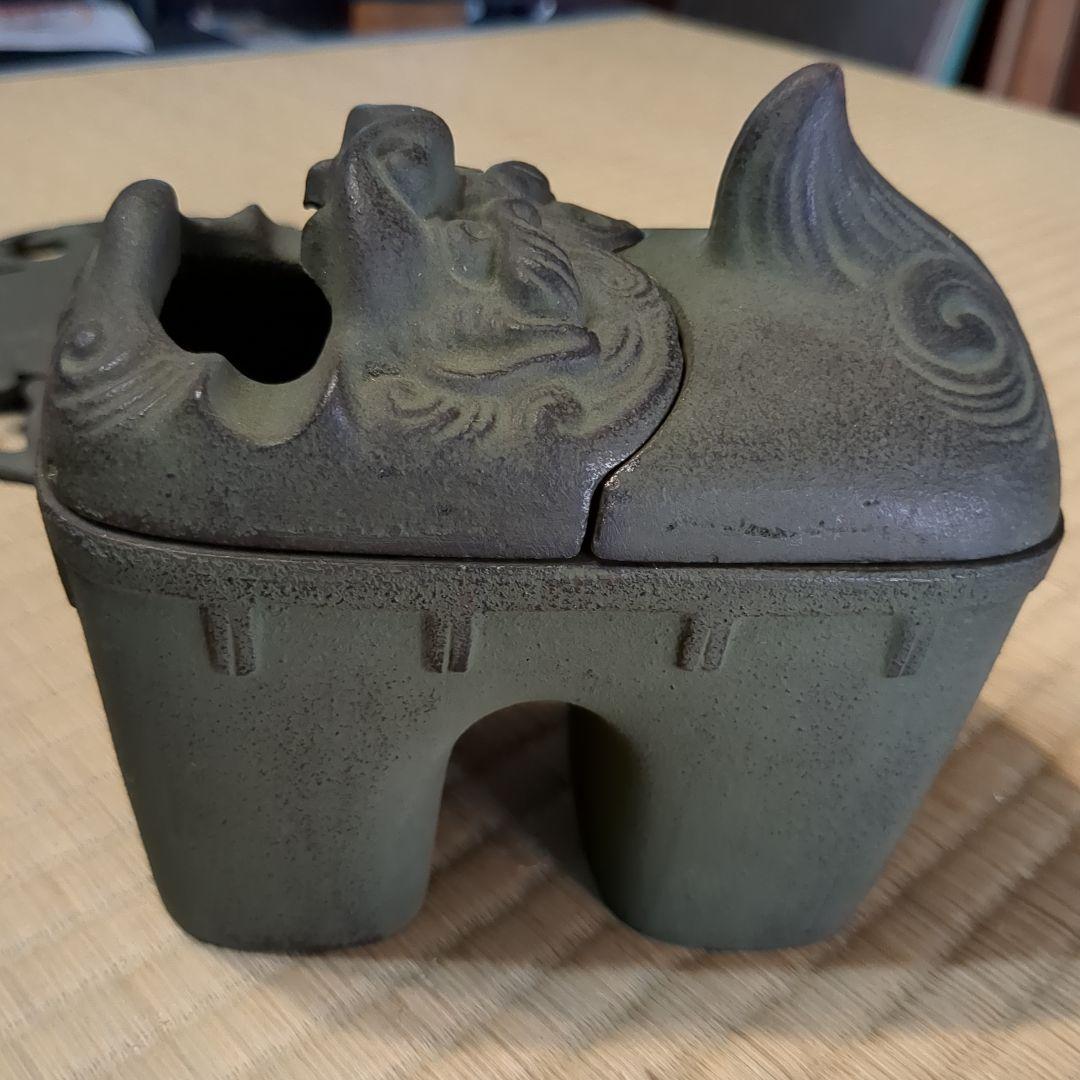 獅子　喫煙具　龍子作