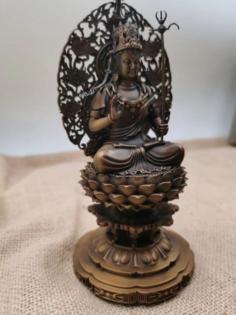 【修縁堂】真鍮仏像 虚空蔵菩薩 置物 チベット密教 魔除け