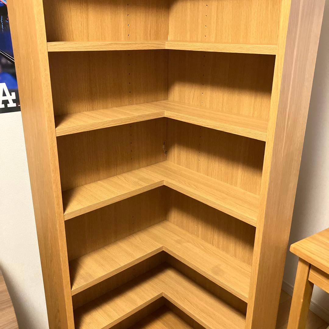 廃盤　無地良品 コーナー型本棚 7段