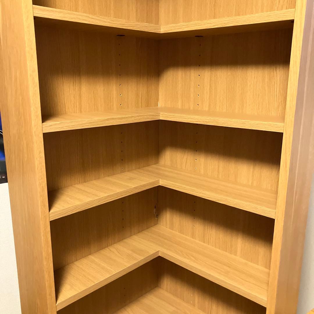 廃盤　無地良品 コーナー型本棚 7段