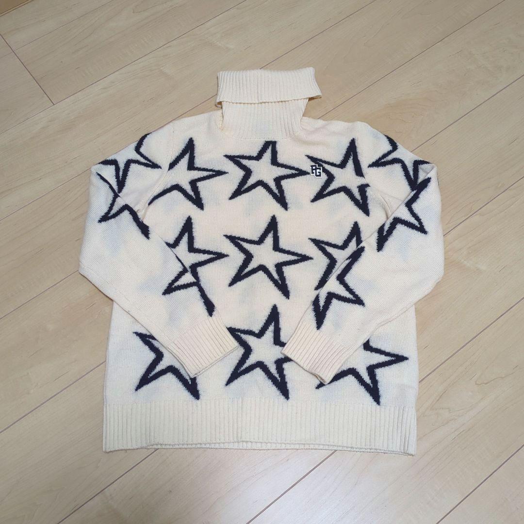 ★美品★PEARLY GATES　タートルネック　星柄　サイズ　1
