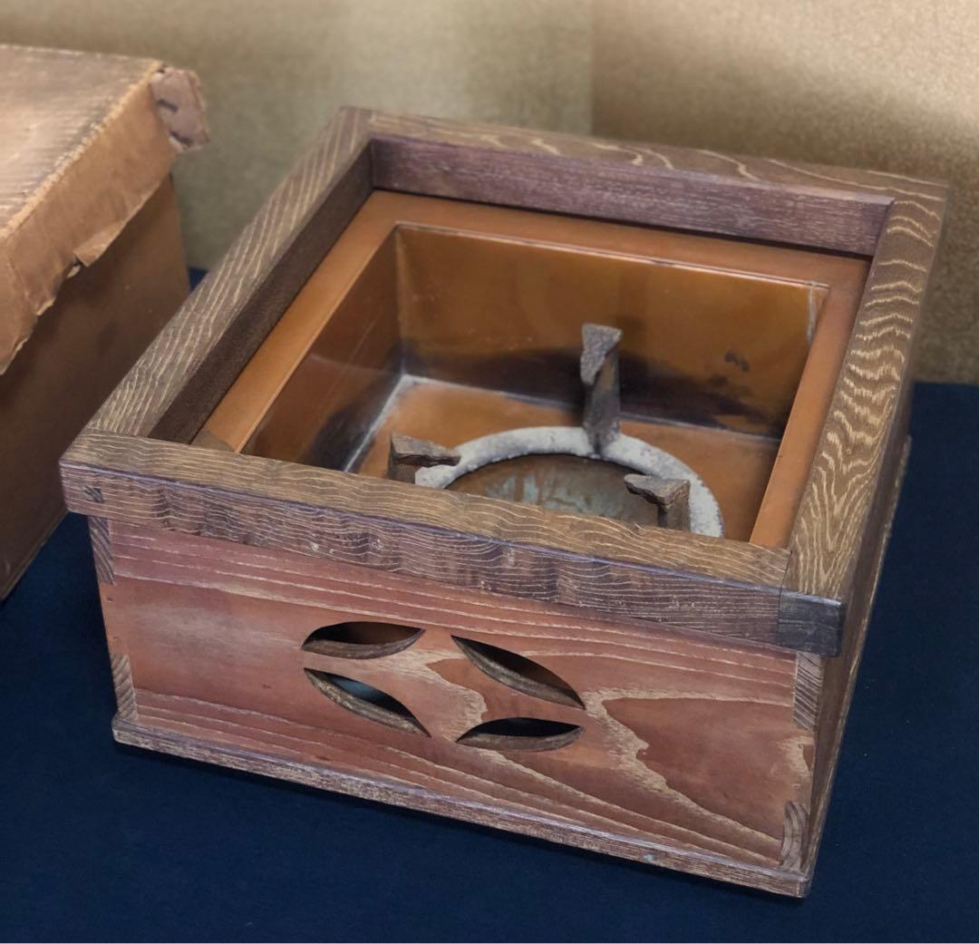 《R》茶道具 桑置炉 五徳付 元箱　260105か4