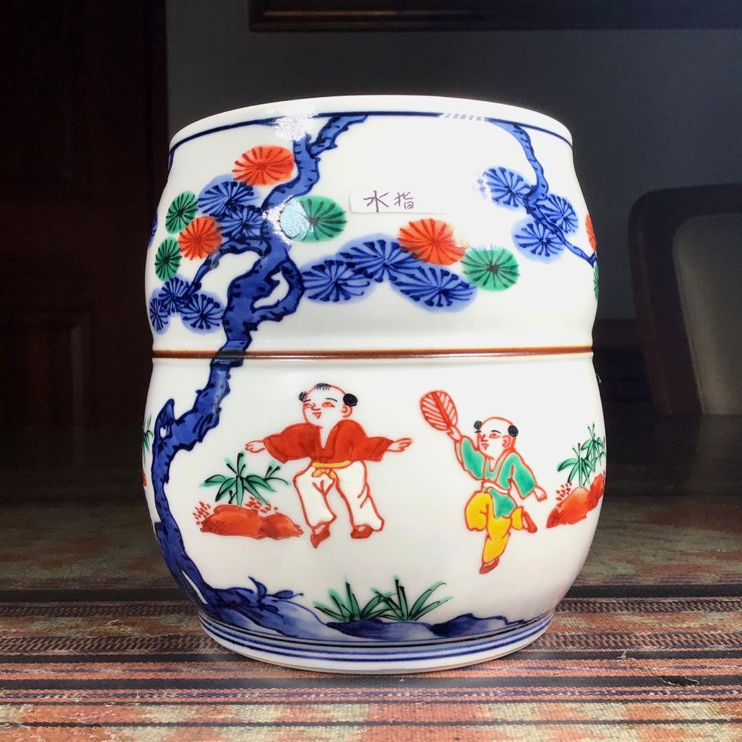 京焼　平安 橋本龍岳　唐子　水差し