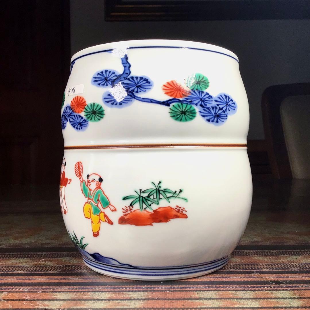 京焼　平安 橋本龍岳　唐子　水差し