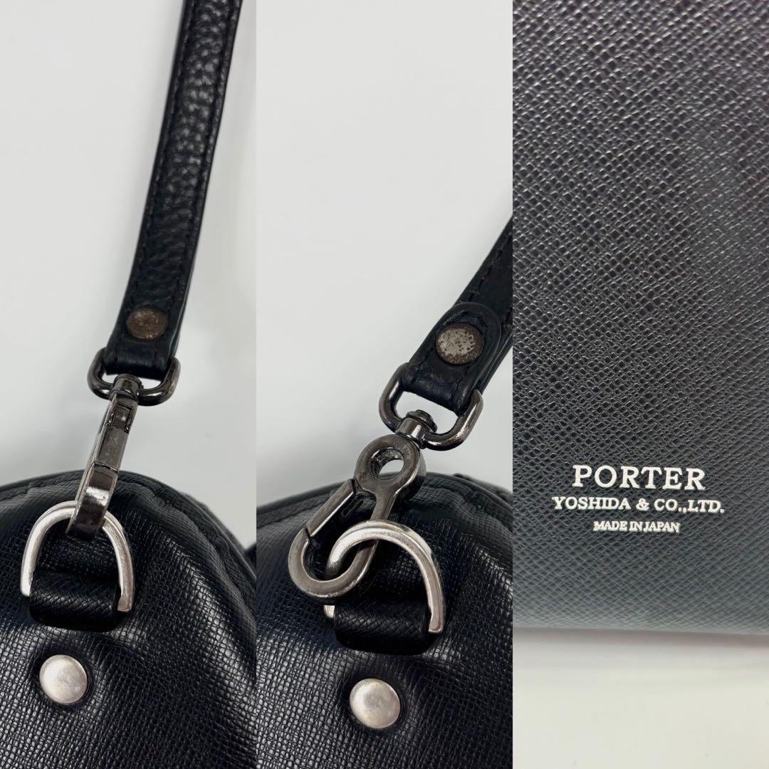 PORTER AVENUE ショルダーバッグ レザー シボ革 2way 黒