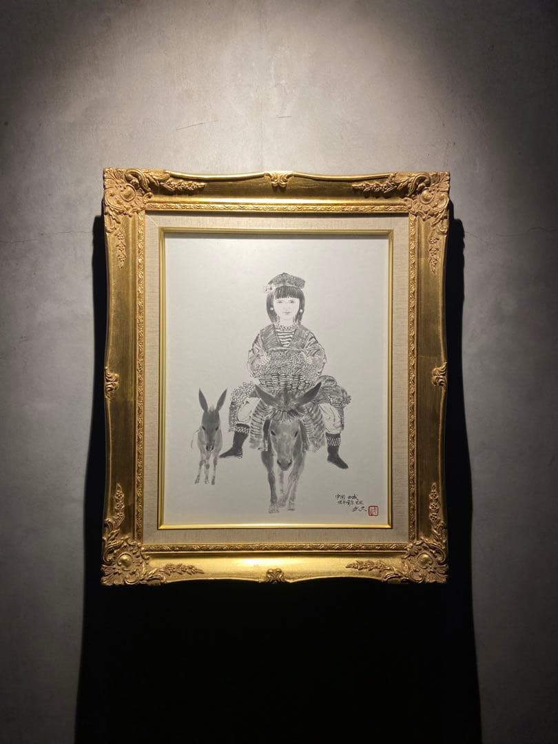 作者不明　絵画　肉質画　サインあり美品