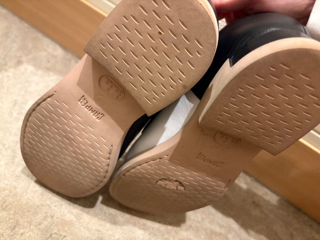 カンペール CAMPER ツインズ TWINS 24㎝ 美品 ブラック ホワイト