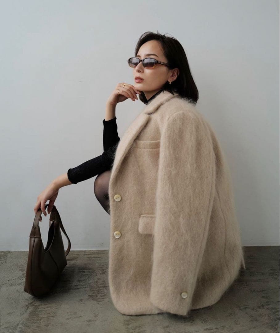 完売品 *anuans アニュアンス ワンハンドルラウンドバッグ CAMEL