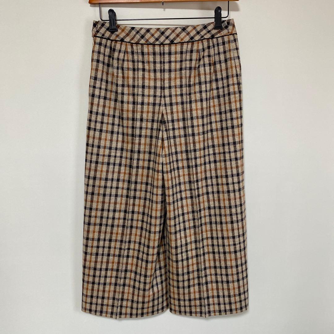 ダックス DAKS ガウチョパンツ 38 W36 チェック柄 ウール 秋冬DMW