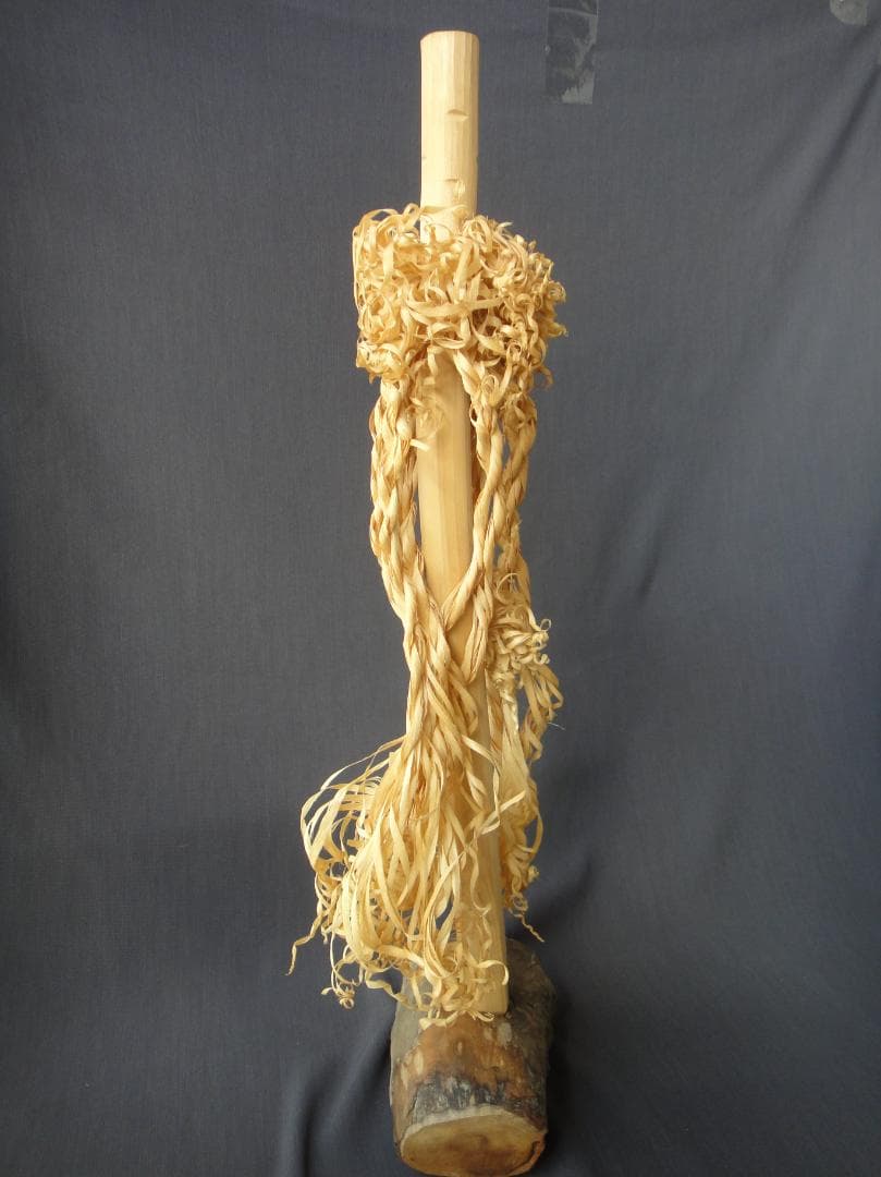 希少 アイヌ イナウ　60cm　台座付き アイヌ儀式