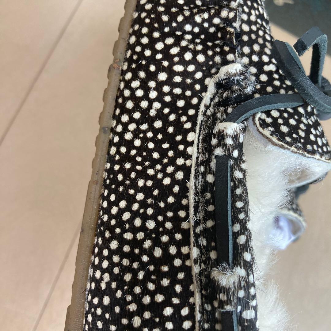 【美品】エミュー emu Amity モカシン シューズ ハラコ ムートン 総柄