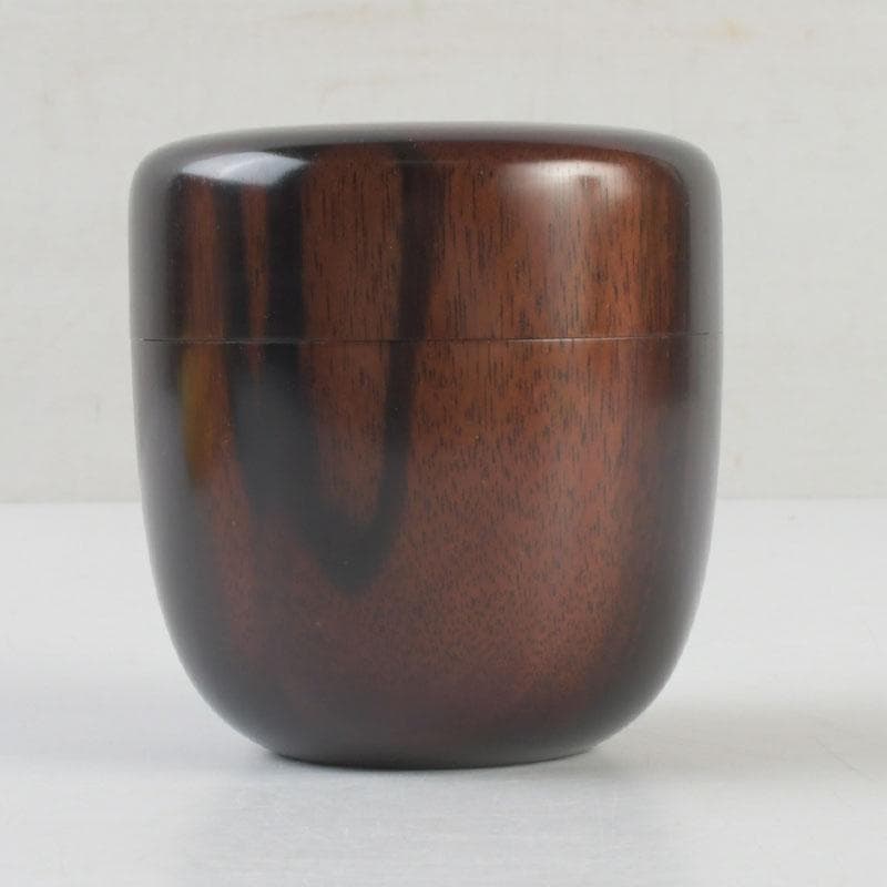 茶道具　山中塗　福田芳朗作　縞黒檀南天杢象嵌　壷々　大高棗　共布共箱　V9263