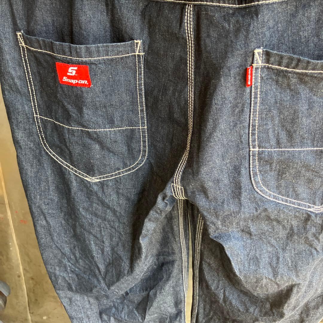 Snap-on ダークデニム オーバーオール