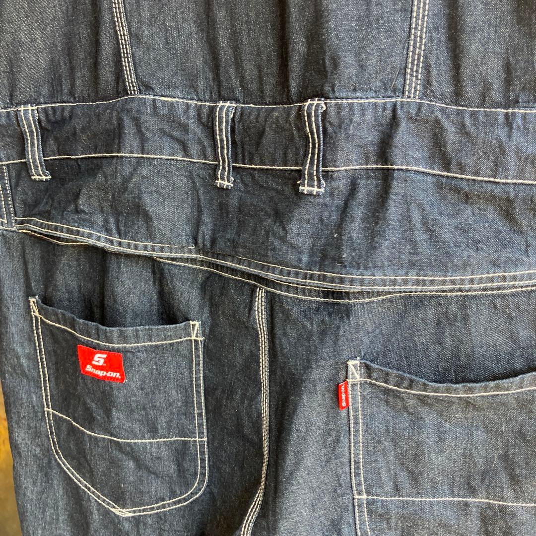 Snap-on ダークデニム オーバーオール