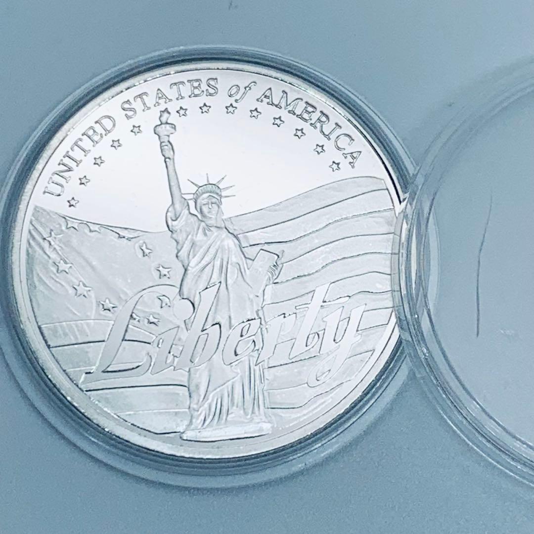 アメリカ コレクション メダル 自由の女神2枚セット　シルバー　コールド