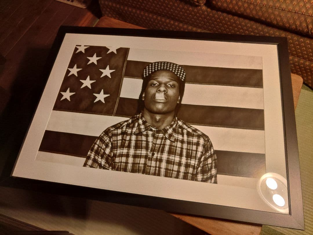 激レア　ASAP ROCKY エイサップロッキー UK 大型　アートフレーム