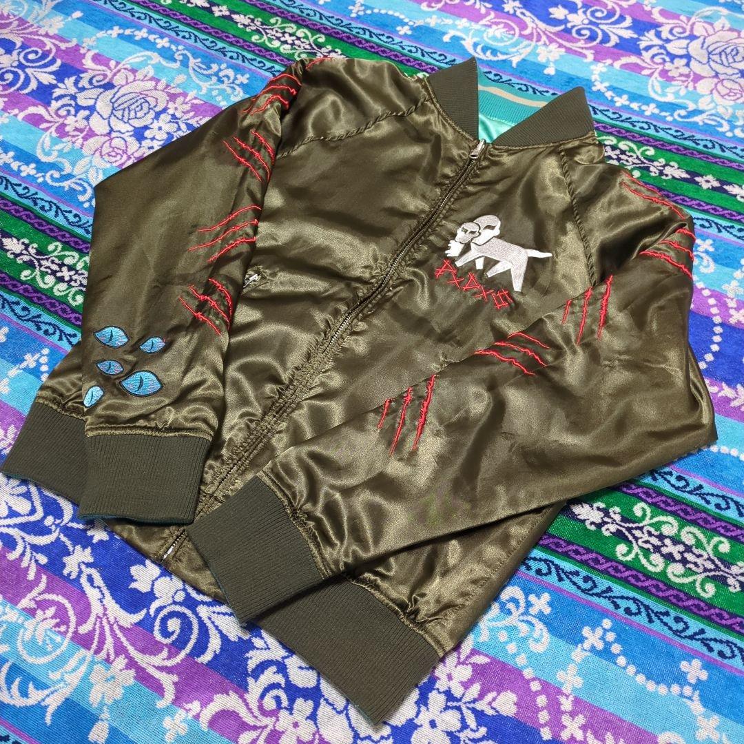 PUNK DRUNKERS　リバーシブル　スカジャン　野良猫　刺繍　Mサイズ