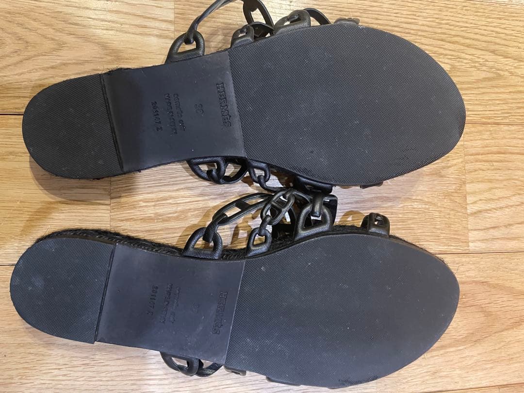 あーちゃん　エルメス アンコーヌ エスパドリーユ サンダル 38