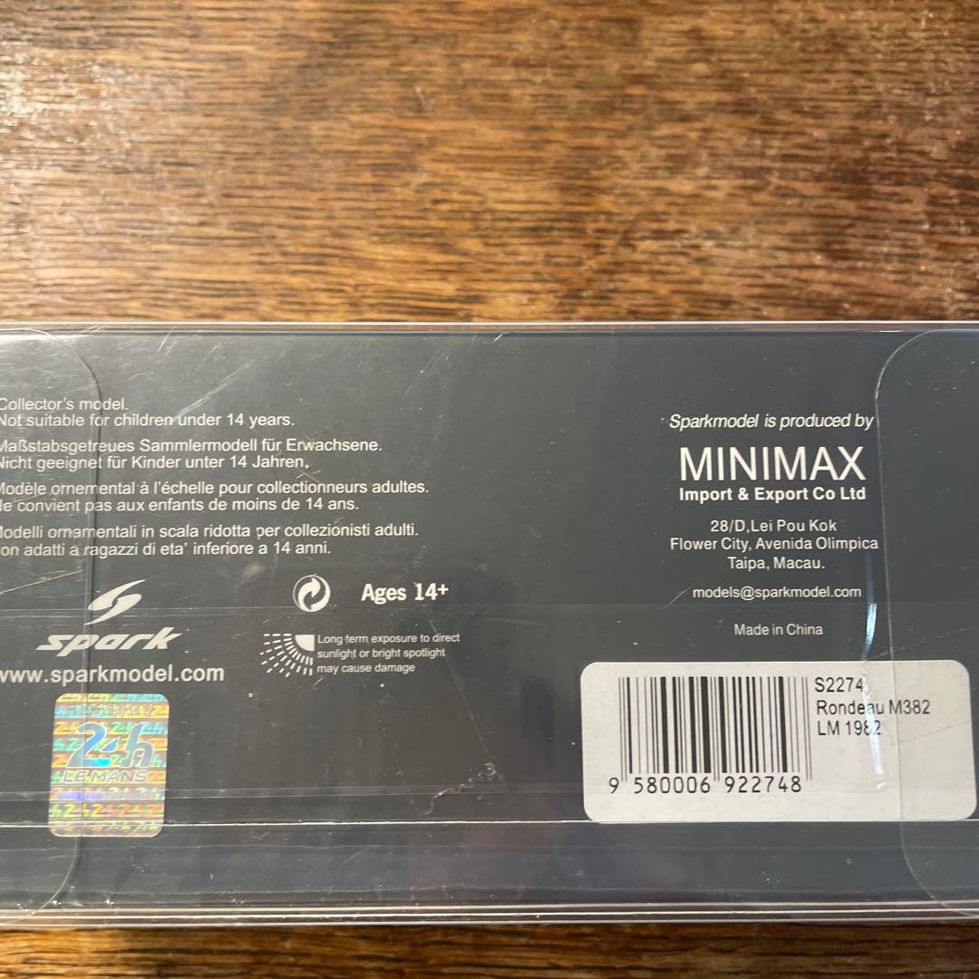 絶版　1/43 スパーク　ロンドー　M382 No.11 ルマン24時 1982