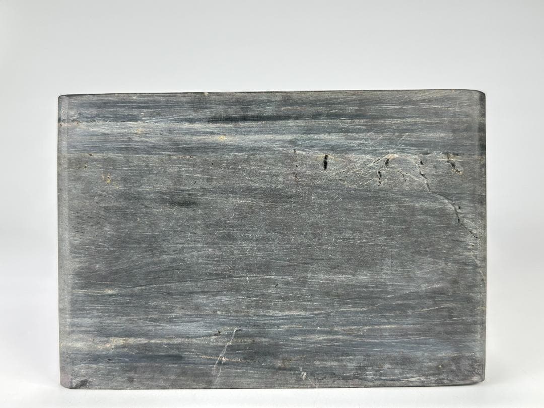 中国美術　書道具　文房具　古硯　歙州硯　金星　板硯　共箱　時代物　書道先生旧蔵