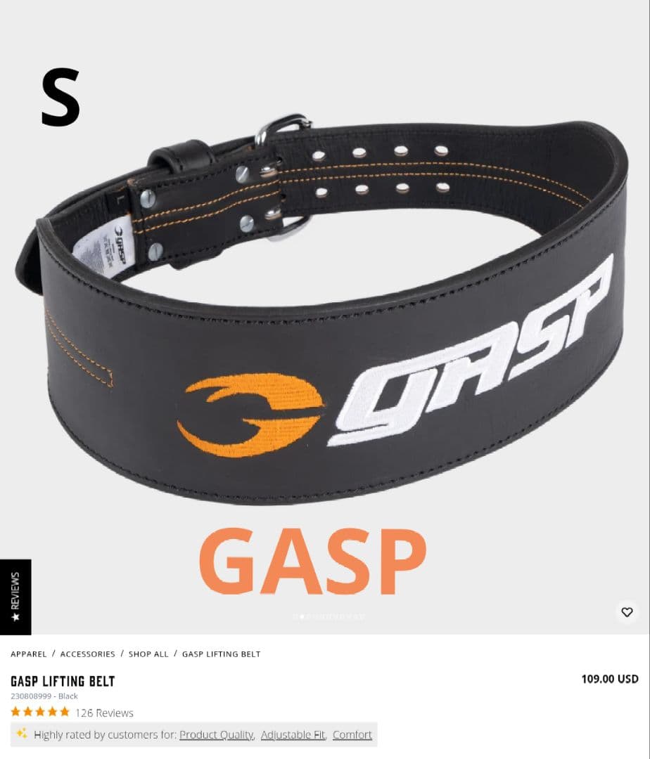 ウエイトトレーニング Gasp Lifting Belt