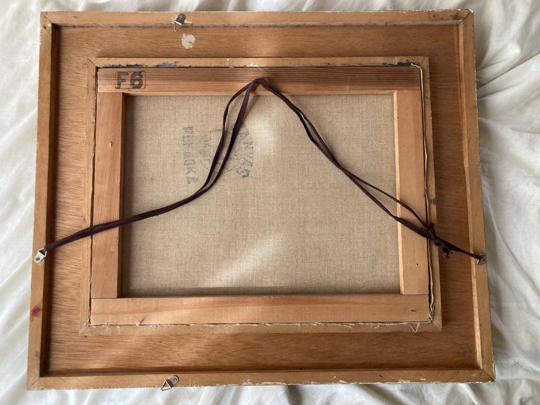 市場の風景 油彩画 Ｆ６号