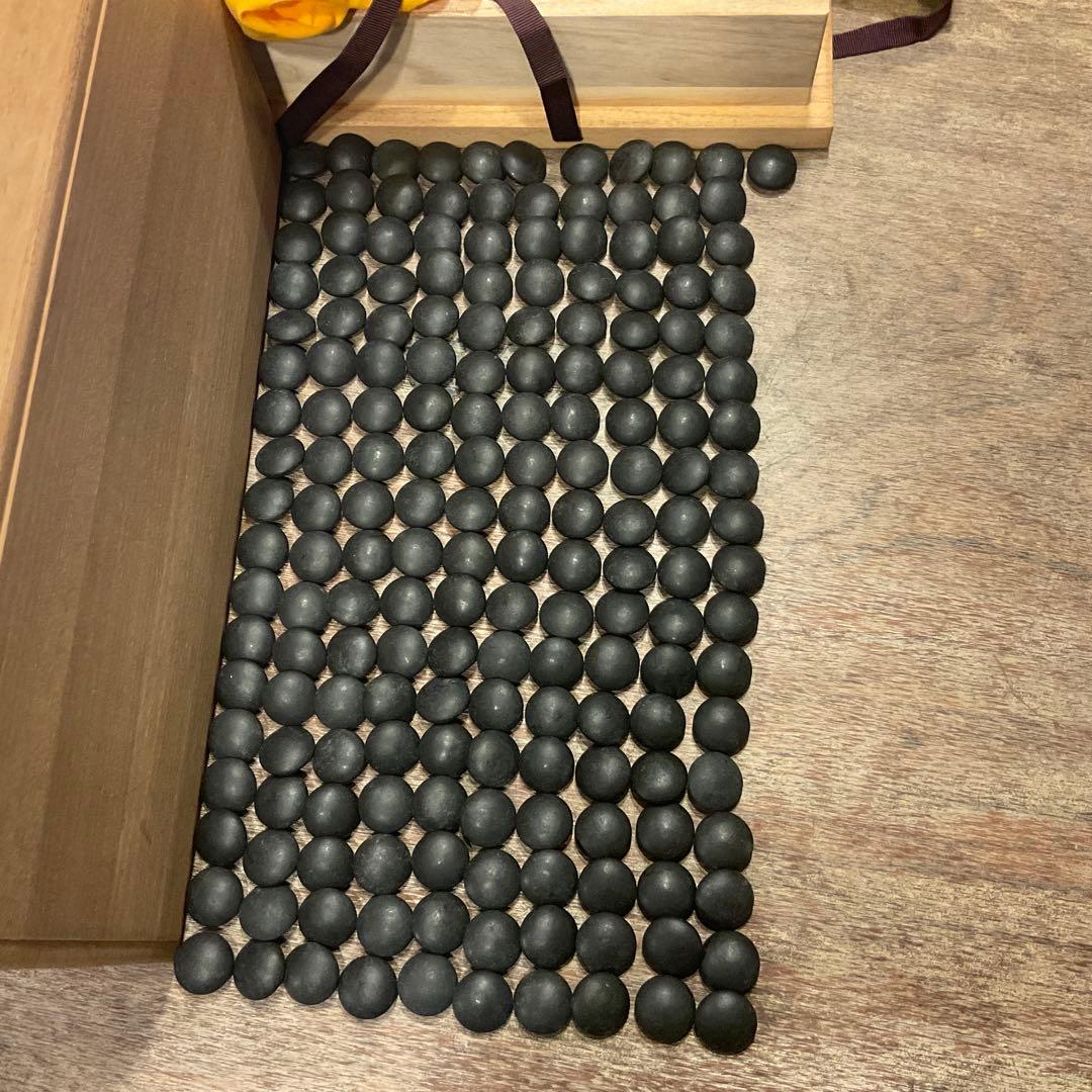 32800美品！高級 碁石 蛤 那智黒 36号、特大 碁笥、桐 碁笥箱