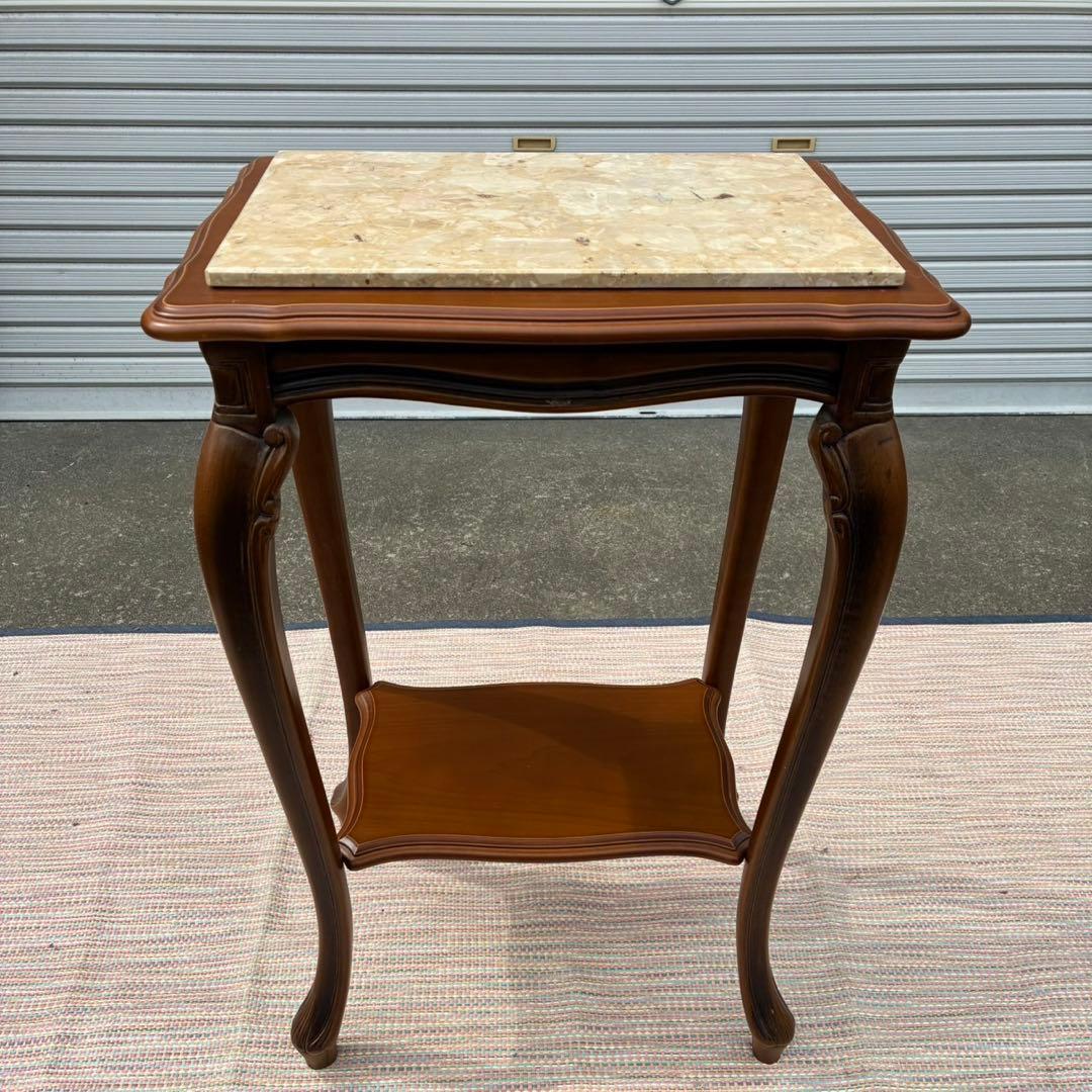 【送料込】アンティーク家具　大理石調　猫脚 コンソール 台　テーブル レトロ