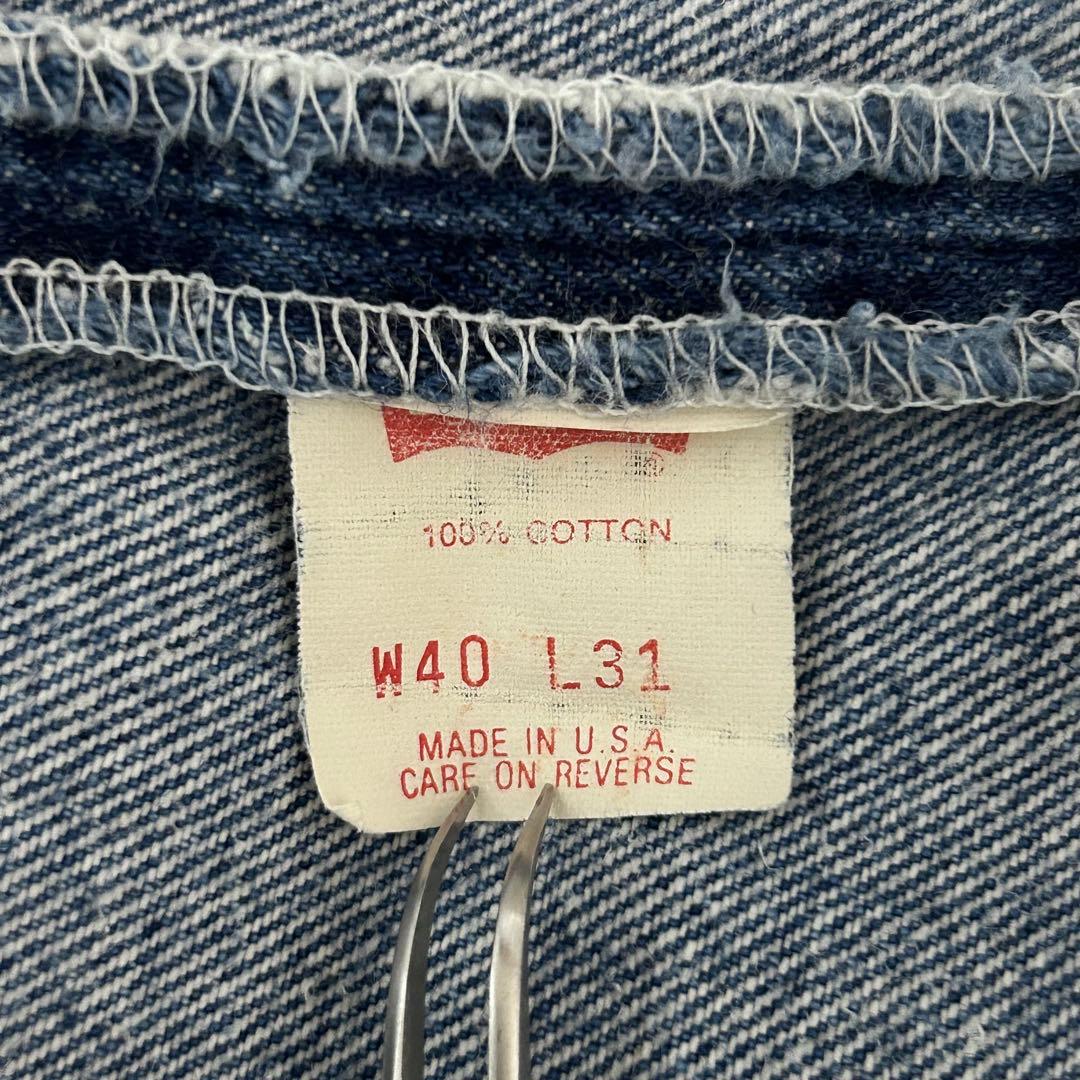 80s USA製 Levi’s 501 脇割 W40 要リペア ナイロンフット
