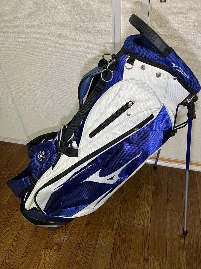 Mizuno ゴルフキャディバッグ ホワイト/ブルー