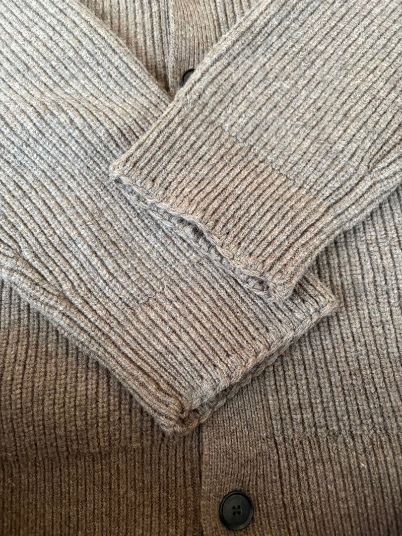 todayful Wool Ribknit Cardigan グレージュ