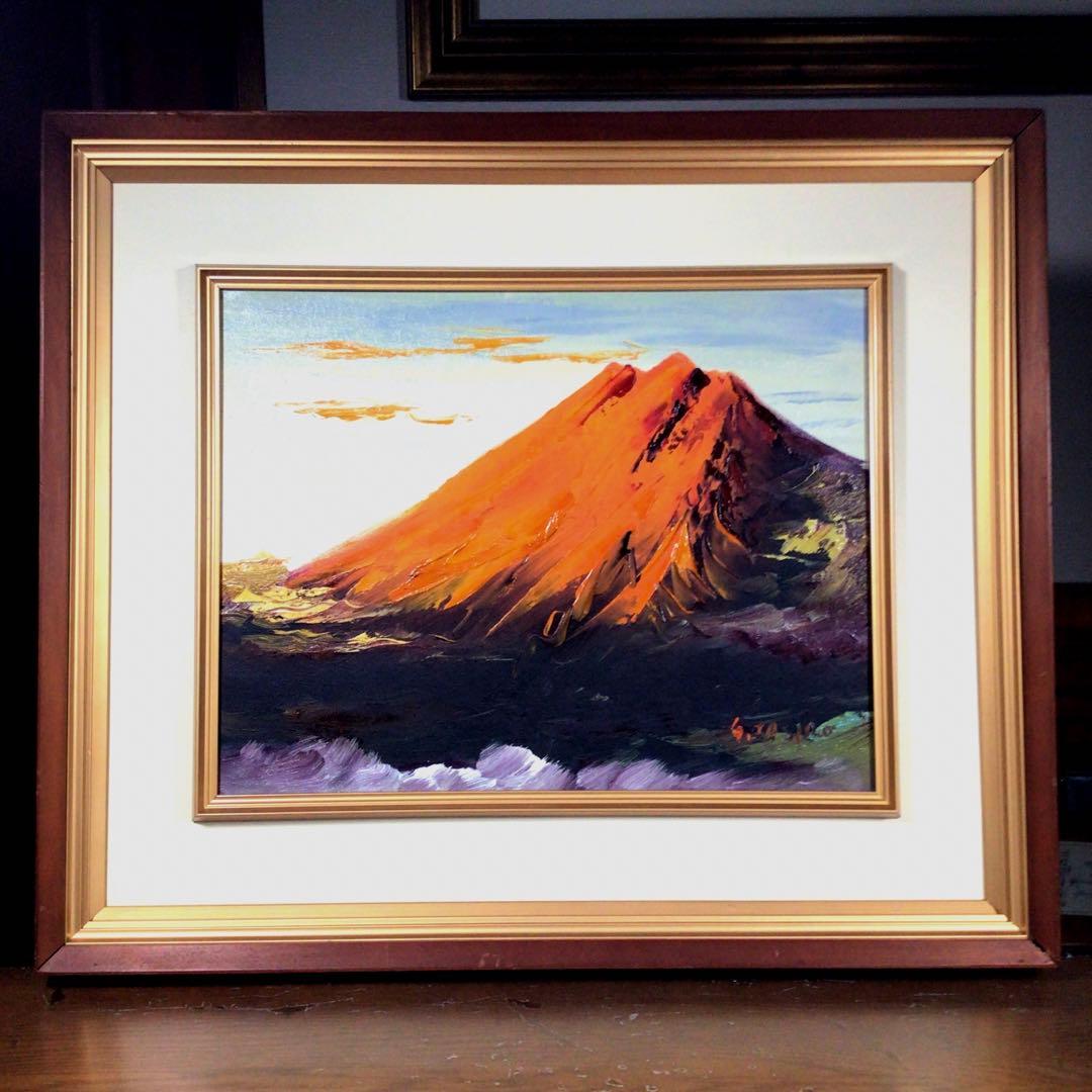 田代剛　『赤富士』　油絵　F6