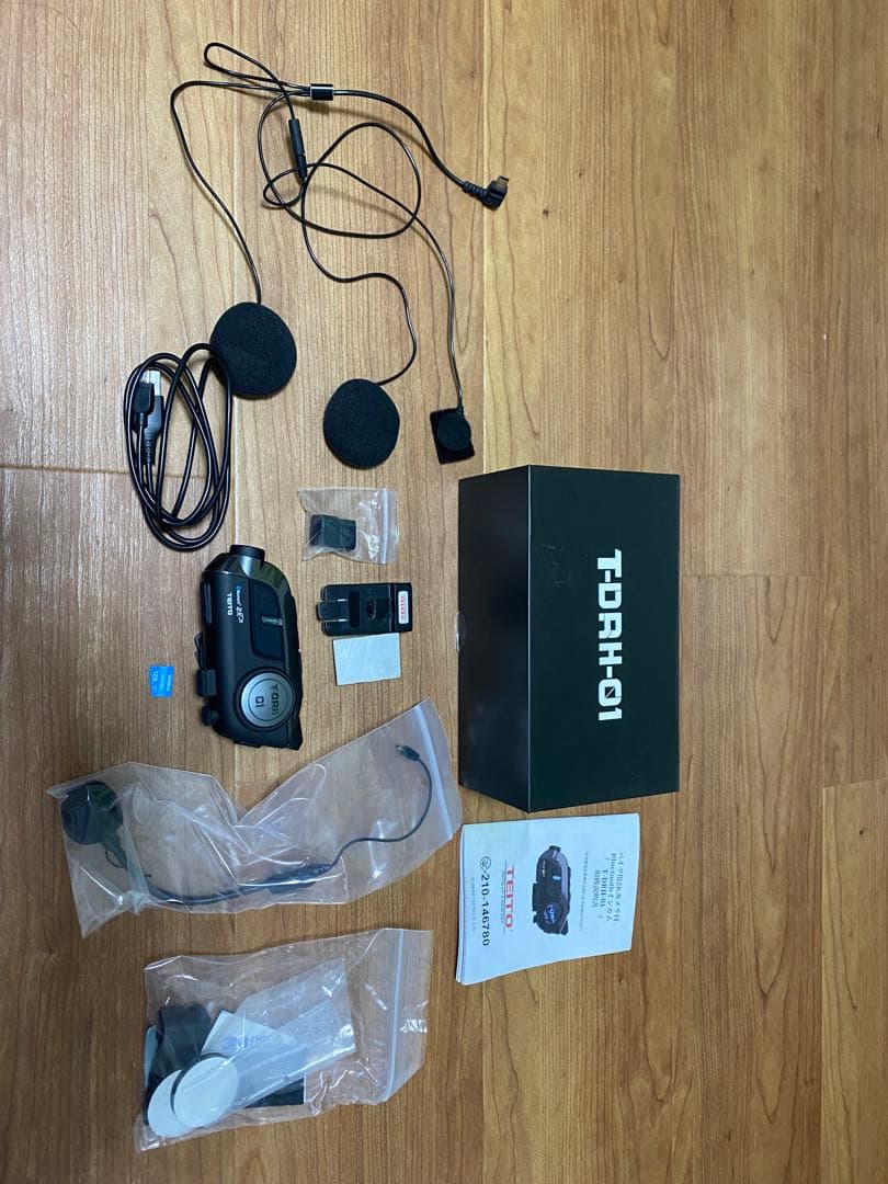 (中古)TEITO バイク用 2Kカメラ付インカムT-DRH-01 SDカード付