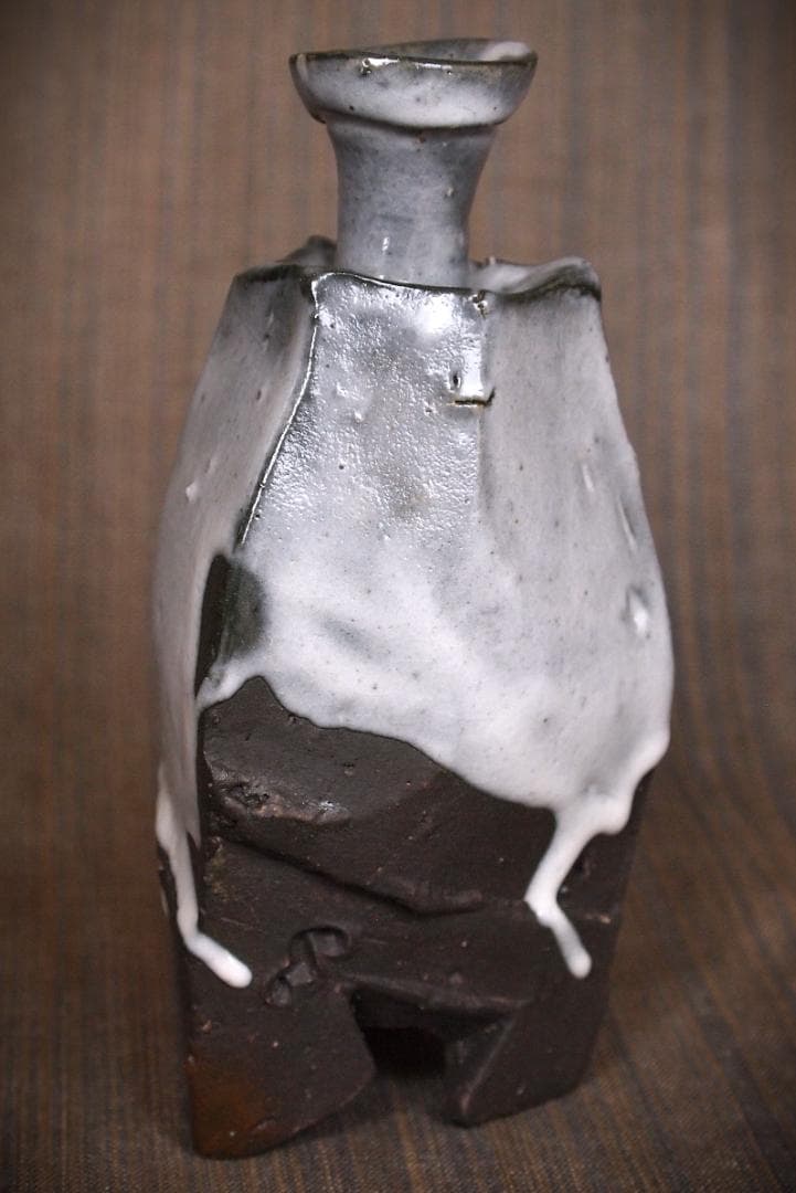 人気作家★隠崎隆一【師：人間国宝　伊勢崎淳】★白釉徳利