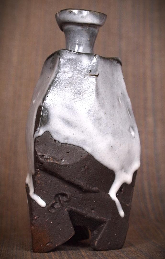 人気作家★隠崎隆一【師：人間国宝　伊勢崎淳】★白釉徳利